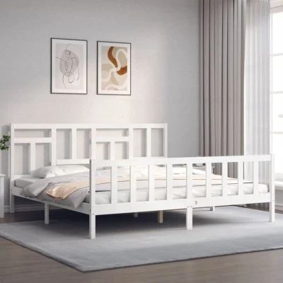 Image of vidaXL Bed Frame without Mattress White 200x200 cm Solid Wood Pine