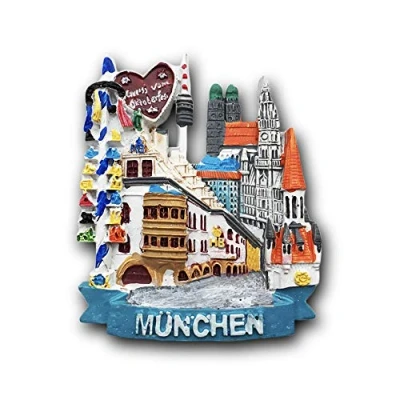 Image of 3D Munich Germany Refrigerator Fridge Magnet Tourist Souvenirs Handmade Resin Craft Magnetic Stickers Home Kitchen Decoration Travel Gift