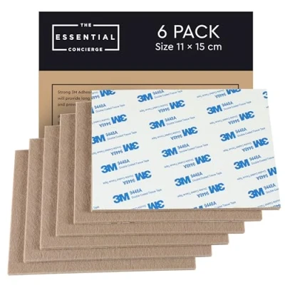 Image of Felt Furniture Pads, Floor Protectors for Legs, 6 Pack of Cut to Size Chair Leg Protectors, 15 cm X 11 Self Adhesive Pads Hardwood Floors