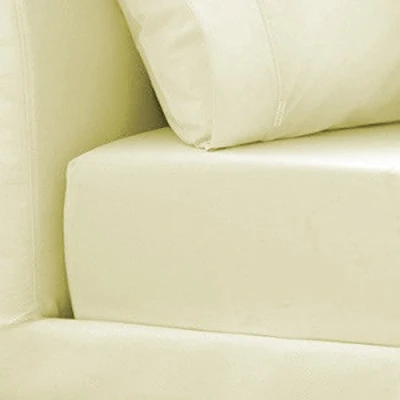 Image of LC Thermal flannelette 100% brushed cotton flat sheet plain luxury (CREAM, SINGLE)