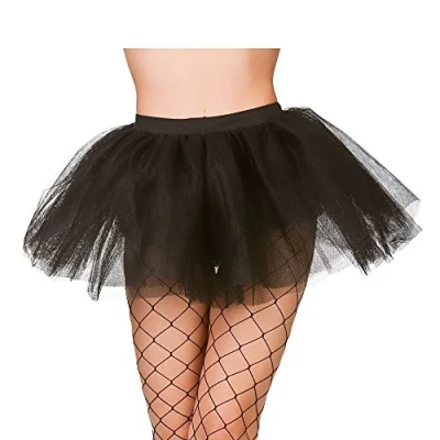 Image of Ladies Black 3 Layer Tutu Fancy Dress Up Party Halloween Costume Accessory New
