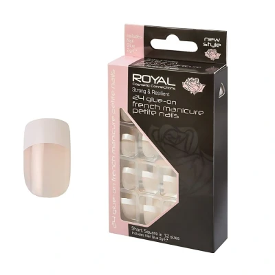 Image of Royal French Manicure Petite Nails Tips with Glue