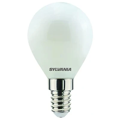 Image of SYLVANIA LED bulb, E14 socket, 470 lumens, daylight (6500 Kelvin), 4.5 Watt power, 15000 h lifespan, 35 mm diameter, 80 length, clear drop pack of 1