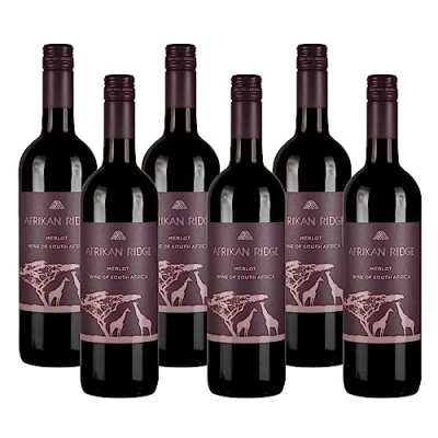 Image of Case of 6 Afrikan Ridge Merlot Red Wine 75cl 13% abv