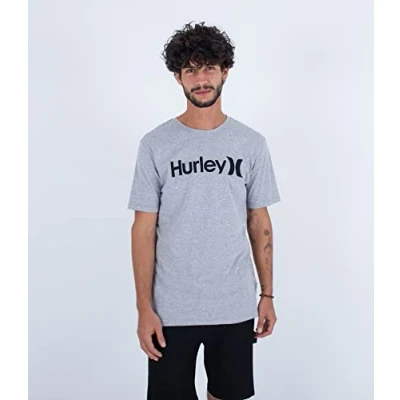 Image of Hurley Men&#039;s Evd Wash Core Oao Solid Tee T Shirt, Dk Grey Htr, L UK