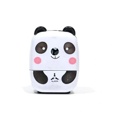 Image of Manual Pencil Sharpener, Cute School Stationary Kids Sharpener Hand Crank Desktop for Office Classroom Panda