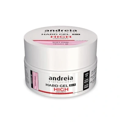 Image of Andreia Professional Hard Nail Gel Biphasic 2 in 1 LED et UV Builder High Viscosity for Strong Nails Tips and Extensions Colour Soft Pink 22g