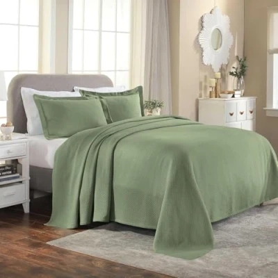 Image of Superior Cotton Bedspread, Sage, Queen