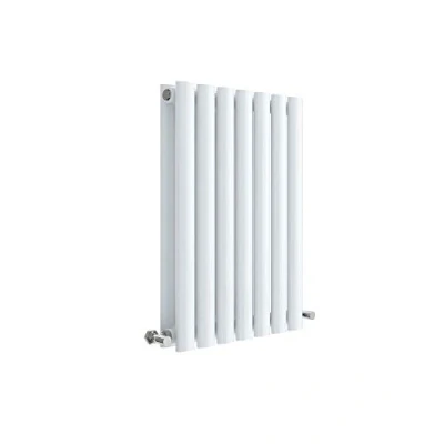 Image of Nuie HL337D Revive Modern Home Wall Mount Designer Horizontal Double Panel Radiator, 600mm x 412mm 78mm, High Gloss White