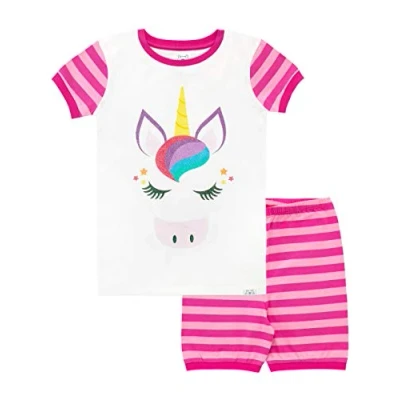 Image of Harry Bear Girls Unicorn Short Pyjamas Pink Age 8 to 9 Years