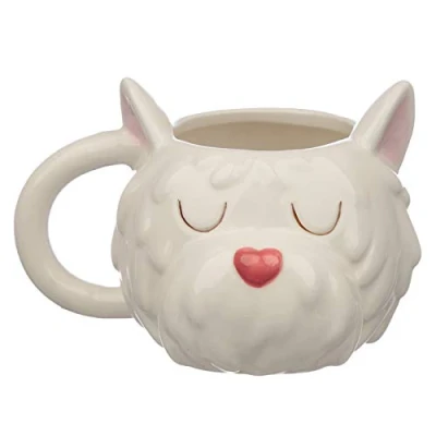 Image of Puckator Dog Squad Westie Head Ceramic Shaped Mug, Tea Coffee Hot Drinks, Decorative Gift Box, Home Kitchen Office Height 9.5cm Width 15.5cm Depth 12cm