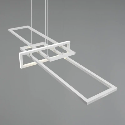 Image of Trio Leuchten Salinas 320310331 LED Pendant Light Metal Matt White with 34 Watt Switch Dimmer