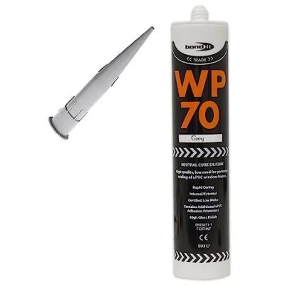 Image of Bond IT WP70 External Silicone Sealant Low Modulus Window Door Frame 300ml Multicolor Bath Shower Basin Frames Quick Drying (Grey)