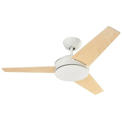Image of Windy Ceiling Fan White with Wood Blades