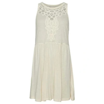 Image of Superdry Women&#039;s Vintage LACE Racer Dress Casual, Oatmeal, S