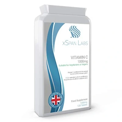 Image of Vitamin C 1000mg (1 gram) 120 Tablets High Strength Antioxidant contributing to The Reduction of Tiredness and Fatigue Manufactured in UK