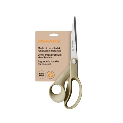 Image of Fiskars Scissors Renew Recycled Dressmaker Fabric Scissors, 9 Inch