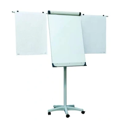 Image of Display Genie Easel Pro Dry Wipe Magnetic Whiteboard 1000 x660mm Two Extension Arms Adjustable Height Mobile Base Stand Flipchart Holder Ideal for Home, School, Office &amp; Tuition