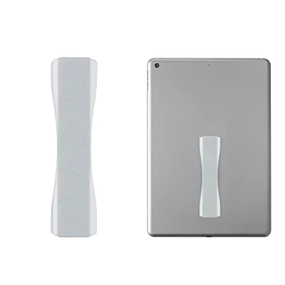 Image of kwmobile Finger Holders for Tablets Set of 1 Self Adhesive Elasticated Holder Straps Tablet Pad Silver