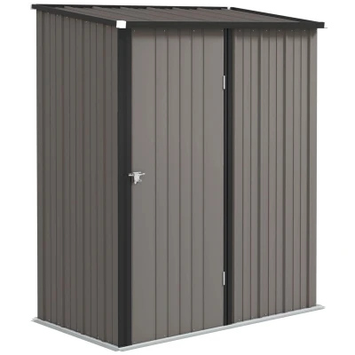 Image of Outsunny Outdoor Storage Shed with Lockable Door for Garden Light Grey