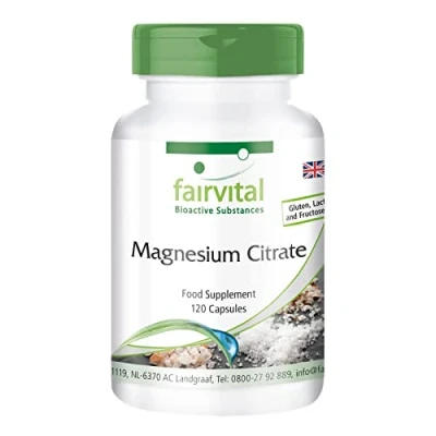 Image of Fairvital Magnesium Citrate Vegan HIGH Dosage 120 Capsules 100mg per Capsule
