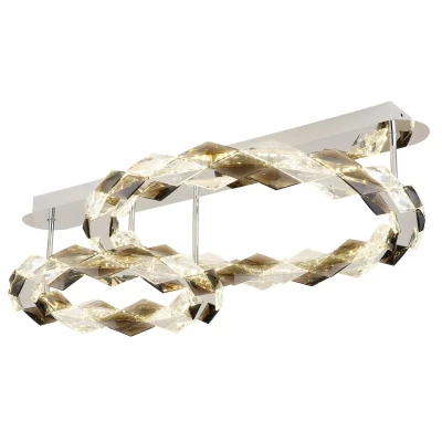 Image of Karilion Integrated LED Semi Flush Ceiling Light Chrome 2x 4000K