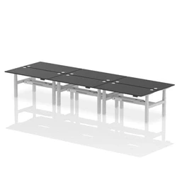 Image of Air B2B 1600x800mm Height Adjustable 6P Bench Desk CP Black/Silver