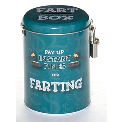 Image of Boxer Gifts Farting Fines Tin Funny for Men Husband Boyfriend Novelty Dad Father’s Day Secret Santa Christmas Stocking Filler Present, Stainless Steel, Blue, 14,5x9x9cm