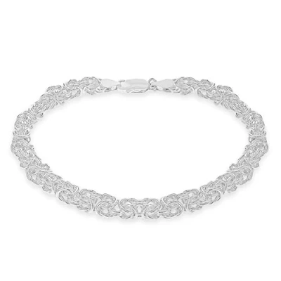 Image of Tuscany Silver Women&#039;s Sterling Textured Oval Link and Figure 8 Bracelet of 20cm/8&quot;