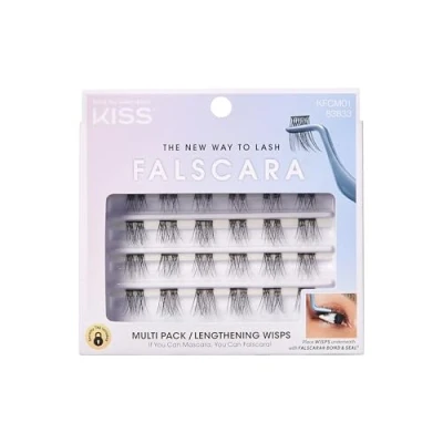 Image of KISS Falscara Wisps Multipack, Style 01, Reusable Featherlight Eyelash Lengthening Black