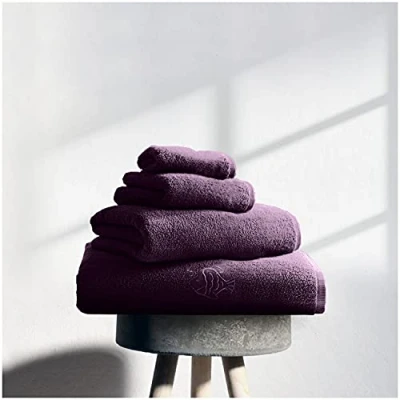 Image of GC GAVENO CAVAILIA Lightweight High Absorbent Bath Sheet Set, Premium 100 % Egyptian Cotton Bathroom Towels, Fish, Purple
