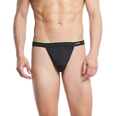Image of 2(X)IST Men&#039;s Sliq Micro Y Back Thong, Deep Black, M