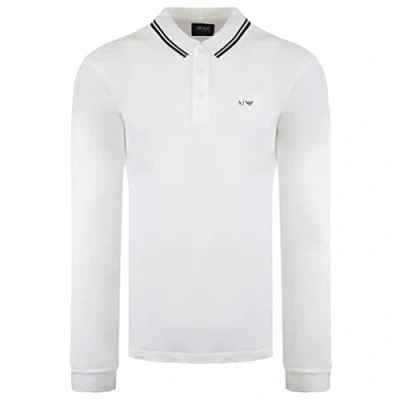 Image of Armani Jeans White Black Polo Shirt 7V6F36 6JPTZ 1100