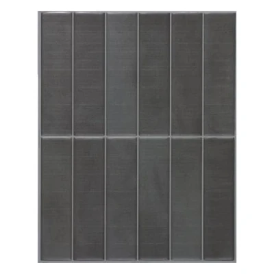 Image of Smart Tiles Self Adhesive Wall Tiles, Tile Stickers for Kitchen &amp; Bathroom, Grey Stick on Peel and splashback, 5 Sheets, 29.03cm x 22.86cm