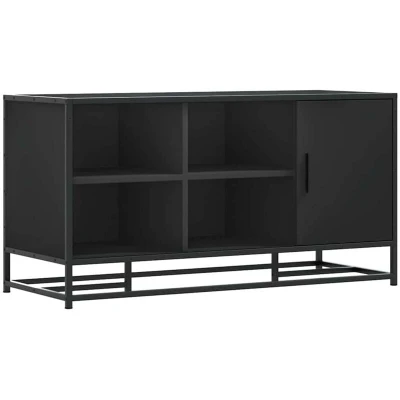 Image of vidaXL Shoe Bench/Entryway Organizer Black Engineered Wood and Metal Frame 100x40x53.5 cm for Hallway