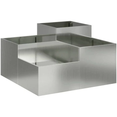 Image of vidaXL Garden Planter 80x80x48 cm Galvanised Steel