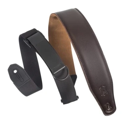 Image of Levy&#039;s MRHGS DBR Right Height Garment Leather w Suede Backing Padded 2 1/2&quot; Dark Brown