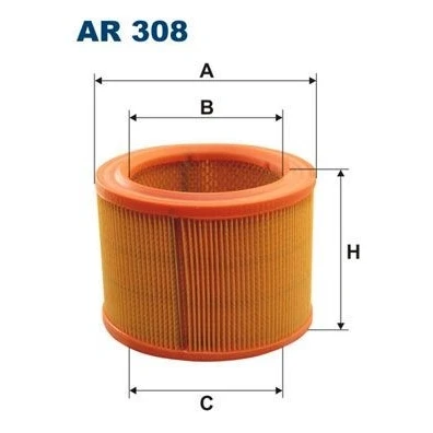 Image of PC513, PC660 Air Filter FILTRON AR 308 124mm 168mm Insert PEUGEOT: 205 II Hatchback, 306 Partner I Van