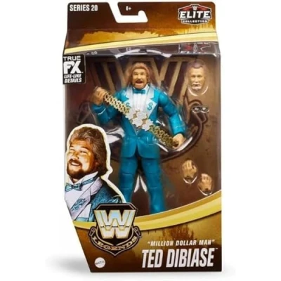 Image of WWE Elite Collection Million Dollar Man Ted DiBiase Wrestling Action Figure Legends Mattel Series 20 (HLP55)