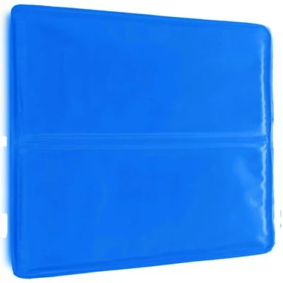 Image of ARA CHOICE Magic Cool Cooling Gel Pad Pillow Mat Laptop Cushion Yoga Pet Bed Sofa Dog Durable Self Great for Dogs Cats in Hot Summer Cat Pads, Ice Silk Pup &amp; Small Cats, Washable Blanket (Blue)