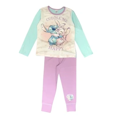Image of Disney Lilo &amp; Stitch, Girls 2 Piece Pyjamas Set Cuddle Me, Multicoloured, Age 11 12 Years