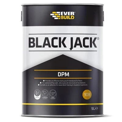 Image of Everbuild Black Jack 908 D.P.M (Damp Proof Membrane) 5 Litre