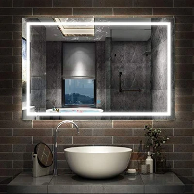 Image of Acezanble 1000 X 600 mm Illuminated Bathroom Mirrors with LED Lights, Wall Mounted Multifunction Vanity Mirror Demister Pad, Energy Saving Smart
