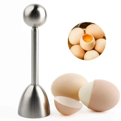 Image of Egg Opener Tool,Egg Cracker Topper Separator Tool Shell Remover Slicer Stainless Cutter Eggs Breakfast Kitchen for Home Hotel Restaurant