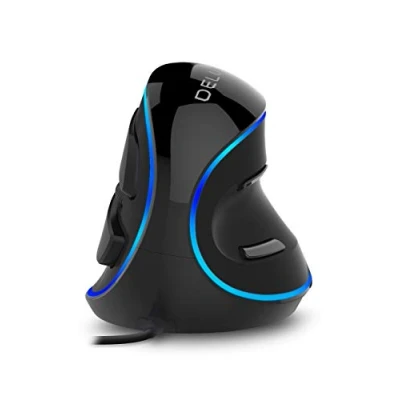 Image of DeLUX Wired Ergonomic Mouse, Large Vertical Blue LED Backlit, 12800 DPI, Removable Wrist Rest, 6 Programmable Buttons, for Carpal Tunnel, Laptop/PC/Mac (M618PU)