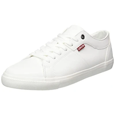 Image of Levi&#039;s Woods Trainers, Women&#039;s, Size: 5, Brilliant white High quality imitation leather