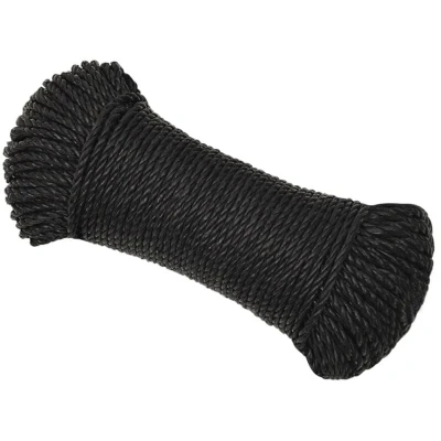 Image of vidaXL Work Rope Black 6 mm 500 m Polypropylene