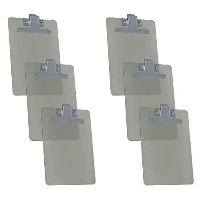 Image of Acrimet Clipboard Memo Size A5 (23,5 cm x 16 cm) Premium Metal Clip (Plastic) (Smoke Color) (6 Pack)