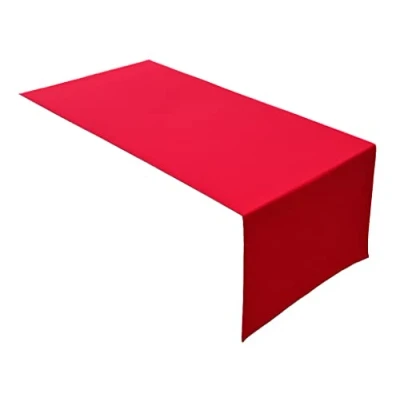 Image of Lemos Home Table Runner Linen Made from 100% Cotton Collection Concept, Choice of Colours and Sizes (Table 45 x 150 cm, Red)