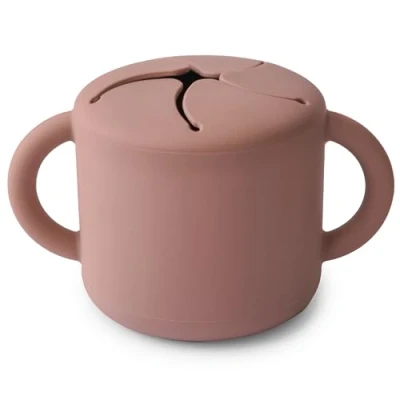 Image of Mushie Baby Snack Food Pots for Toddlers Silicone Cup Spill Proof Toddler, &amp; Kids Easy Grip Children Material: Grade Dishwasher and Microwave Safe (Cloudy Mauve)